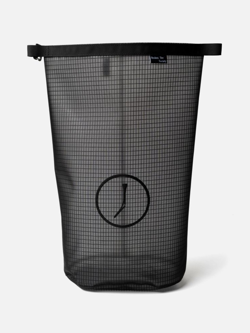 Black Mesh Roll-Top Travel Bag by